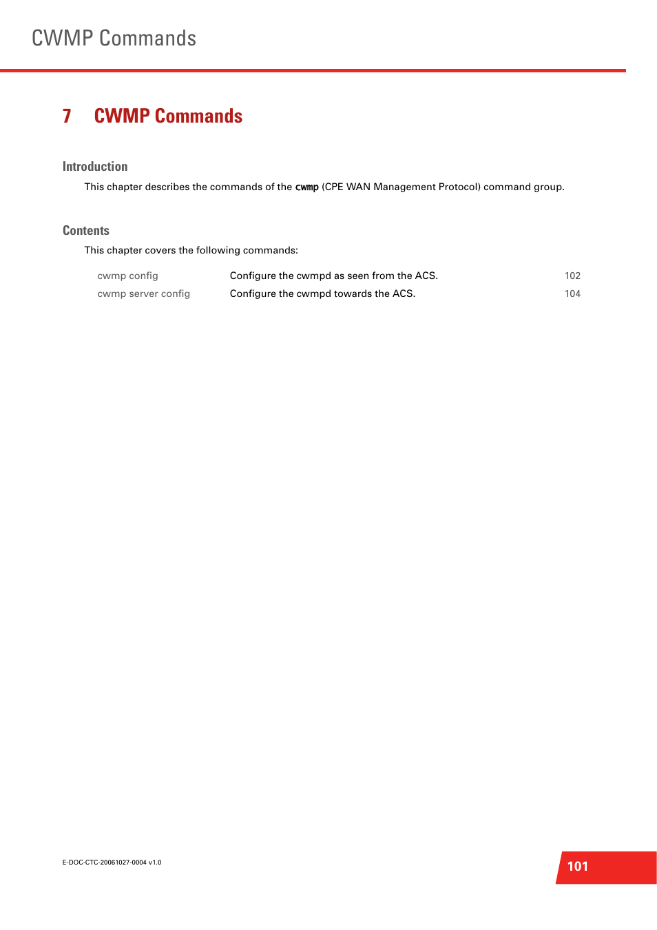 7 cwmp commands, Cwmp commands, 7cwmp commands | Technicolor - Thomson ST585 V6 User Manual | Page 125 / 834