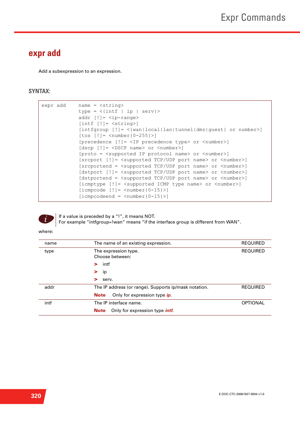 Expr add, Add a subexpression to an expression, Expr commands | Technicolor - Thomson ST585 V6 User Manual | Page 344 / 834