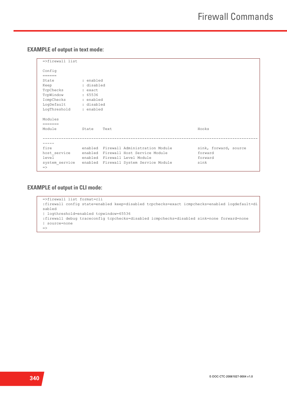 Firewall commands | Technicolor - Thomson ST585 V6 User Manual | Page 364 / 834