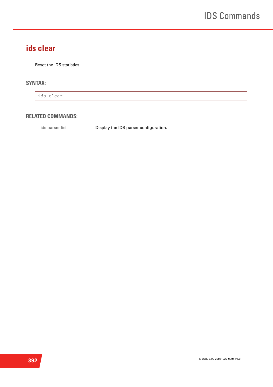 Ids clear, Ids commands | Technicolor - Thomson ST585 V6 User Manual | Page 416 / 834