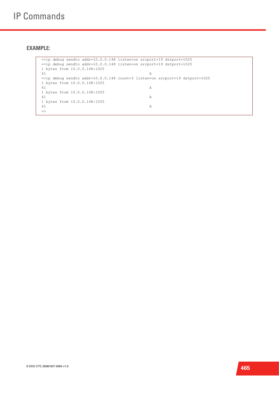 Ip commands, 465 example | Technicolor - Thomson ST585 V6 User Manual | Page 489 / 834