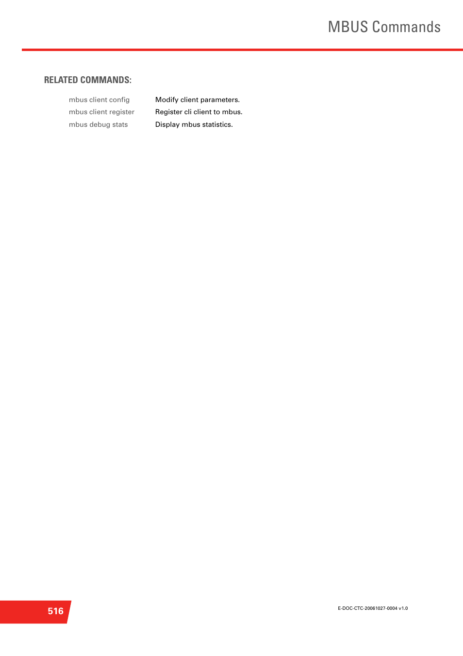 Mbus commands | Technicolor - Thomson ST585 V6 User Manual | Page 540 / 834