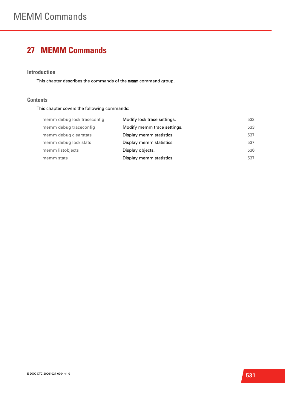 27 memm commands, Memm commands | Technicolor - Thomson ST585 V6 User Manual | Page 555 / 834