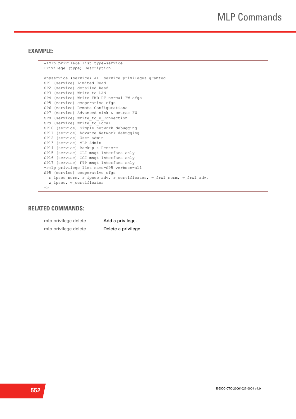 Mlp commands | Technicolor - Thomson ST585 V6 User Manual | Page 576 / 834