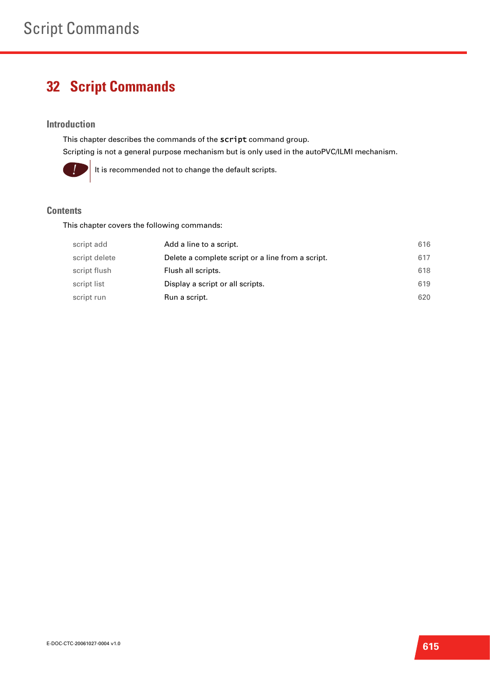 32 script commands, Script commands | Technicolor - Thomson ST585 V6 User Manual | Page 639 / 834