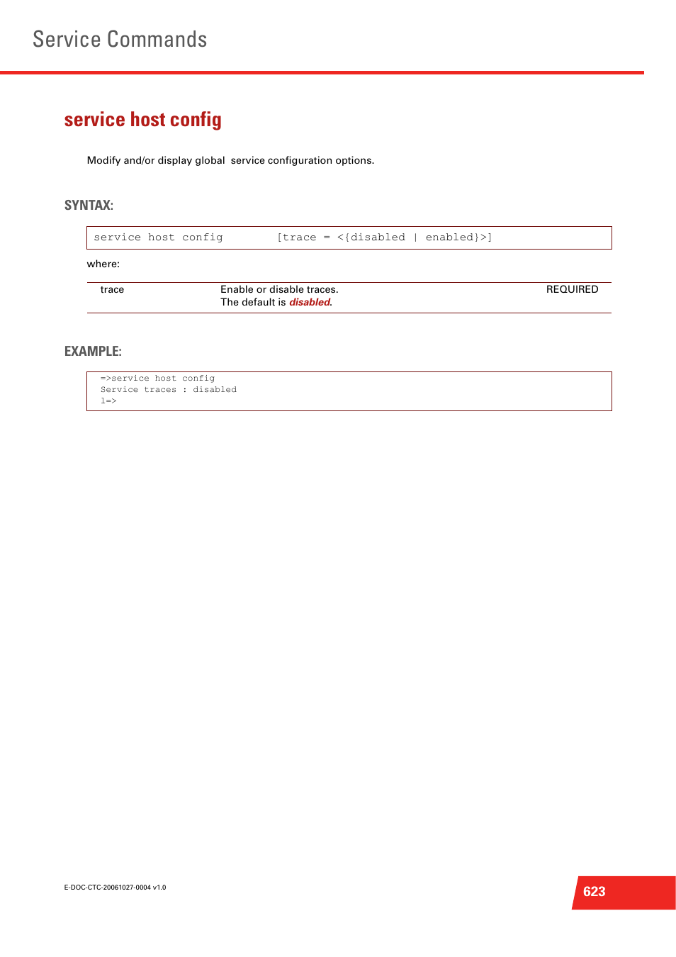 Service host config, Service commands | Technicolor - Thomson ST585 V6 User Manual | Page 647 / 834