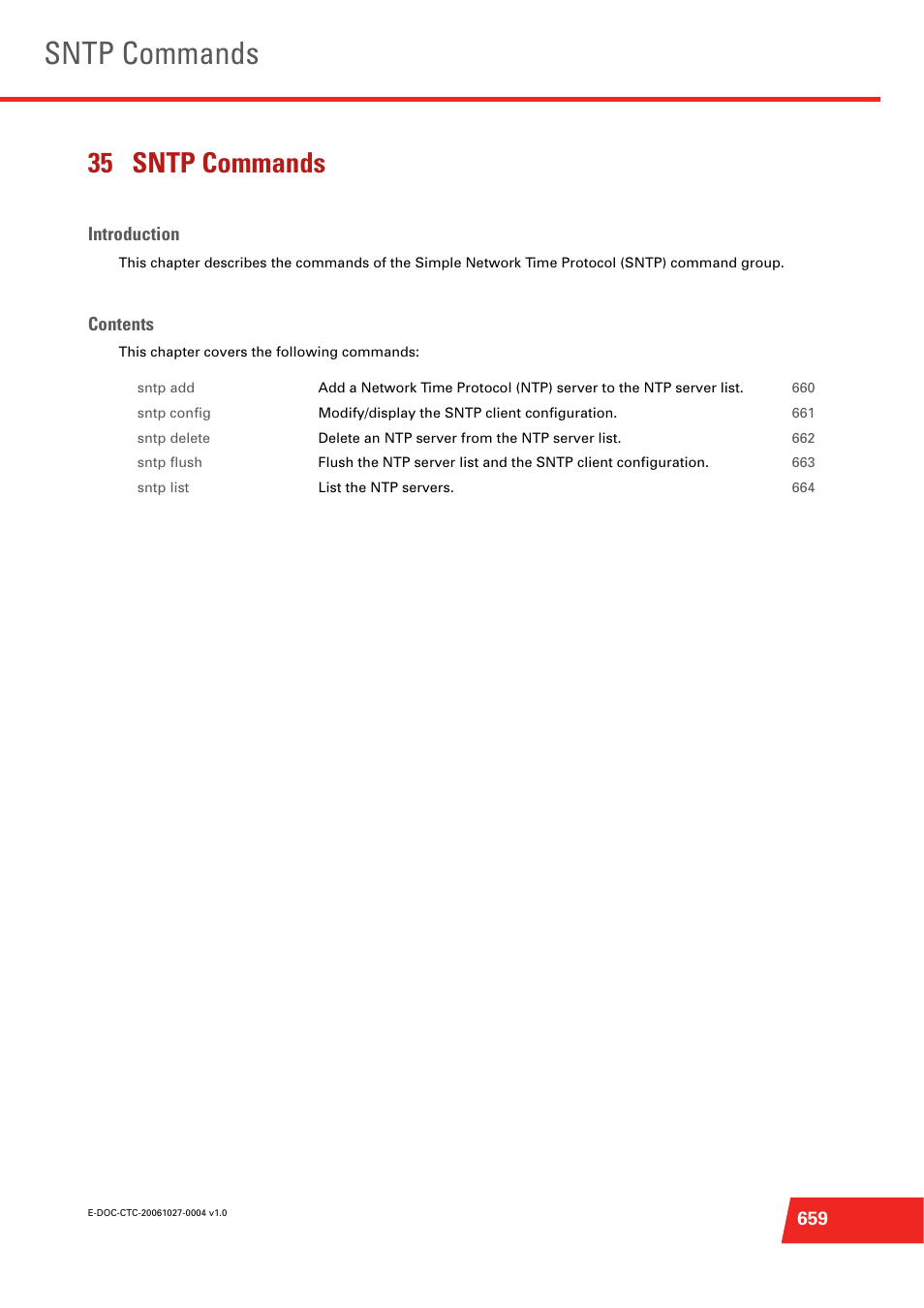 35 sntp commands, Sntp commands | Technicolor - Thomson ST585 V6 User Manual | Page 683 / 834