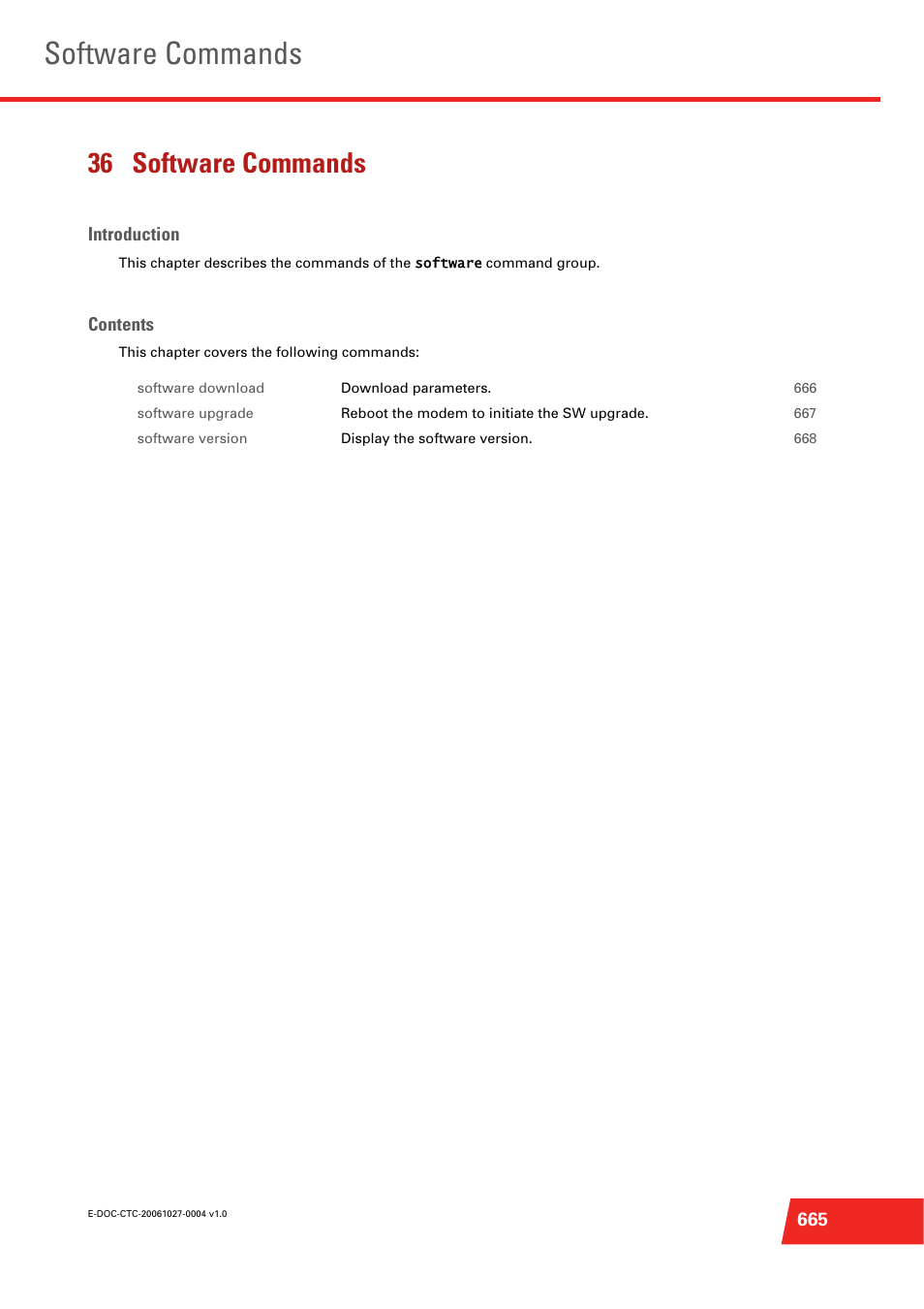 36 software commands, Software commands | Technicolor - Thomson ST585 V6 User Manual | Page 689 / 834