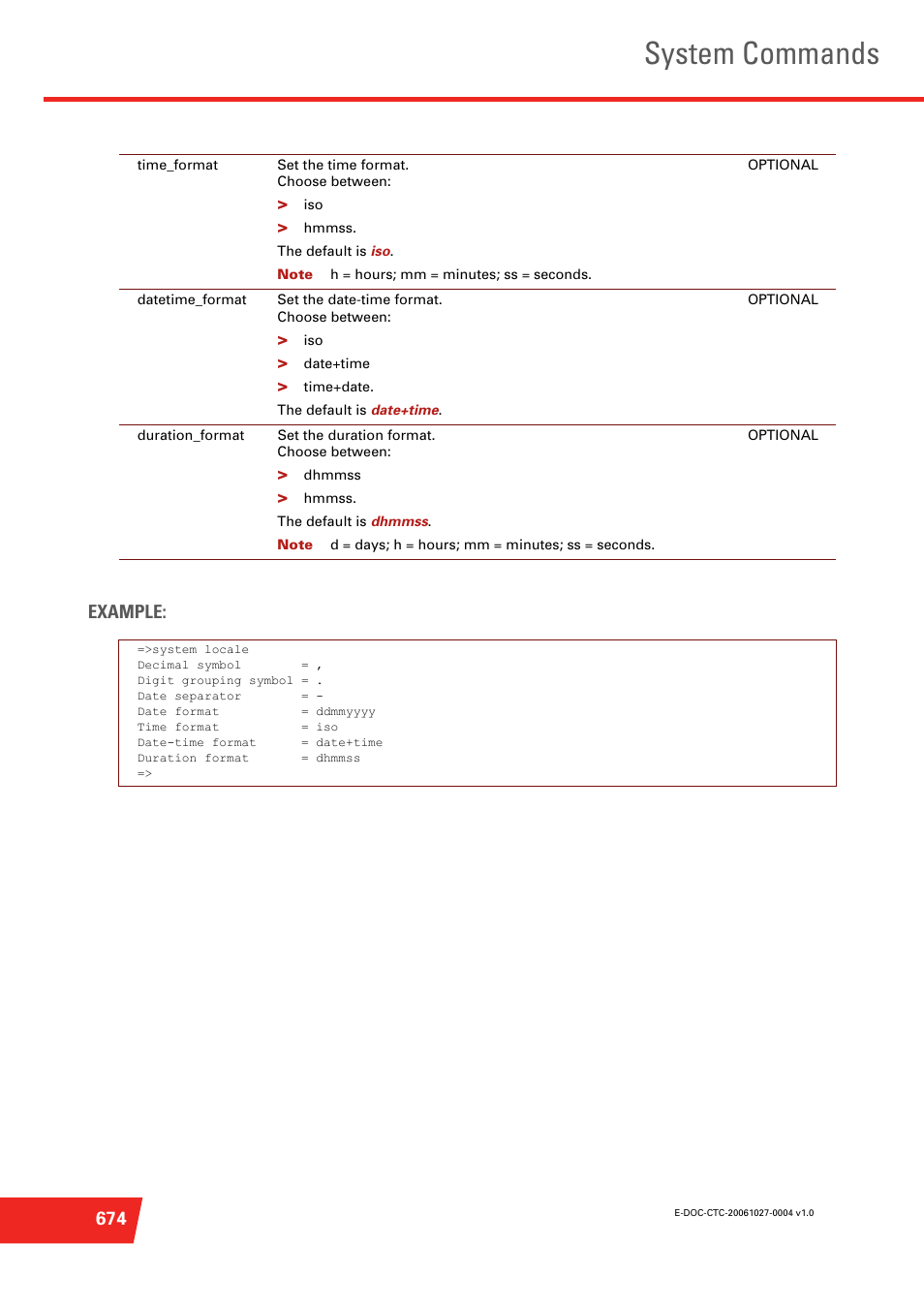 System commands, 674 example | Technicolor - Thomson ST585 V6 User Manual | Page 698 / 834