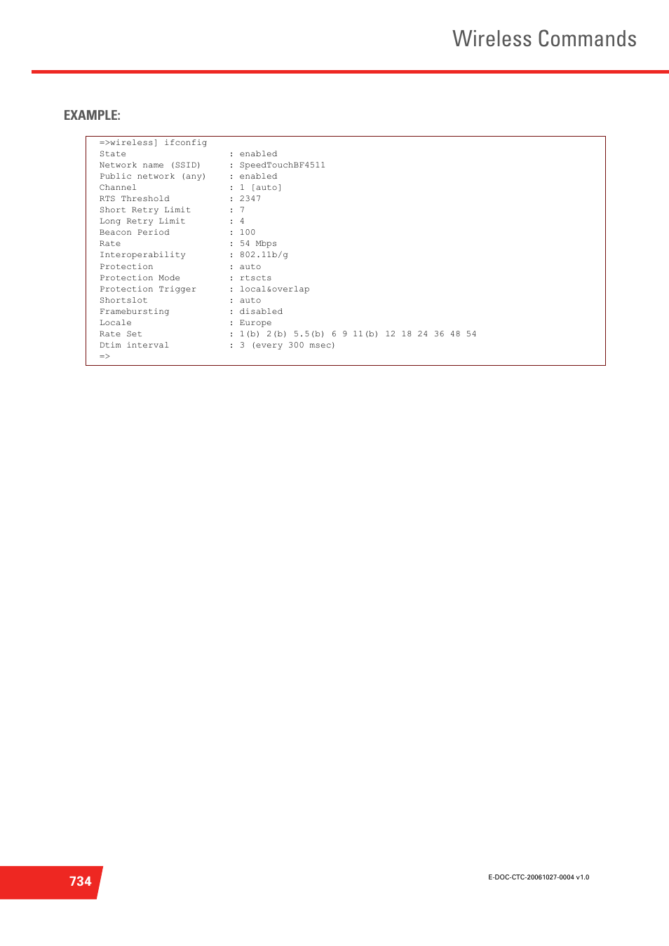 Wireless commands, 734 example | Technicolor - Thomson ST585 V6 User Manual | Page 758 / 834