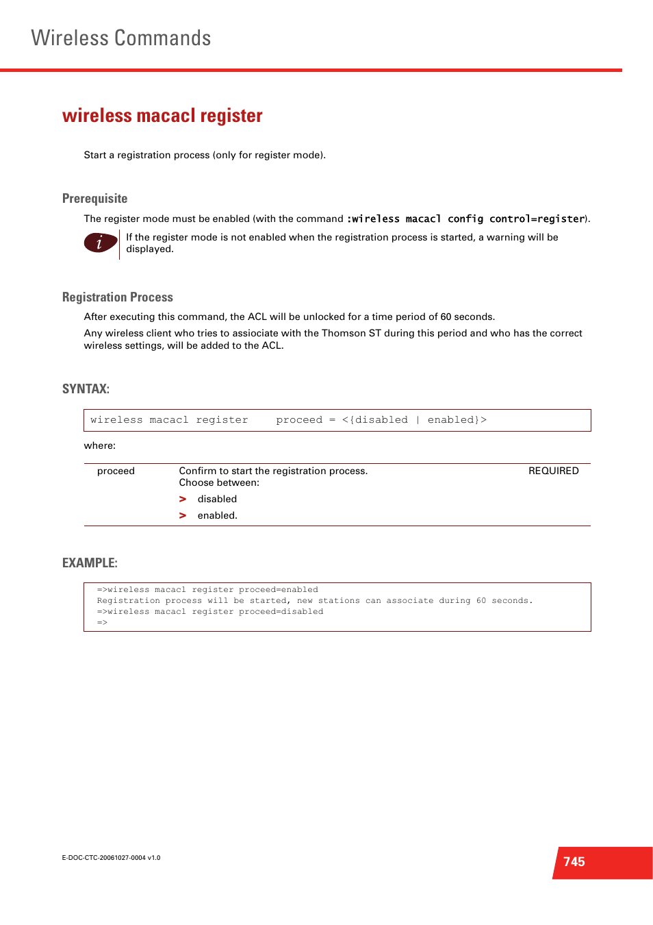 Wireless macacl register, Wireless commands | Technicolor - Thomson ST585 V6 User Manual | Page 769 / 834