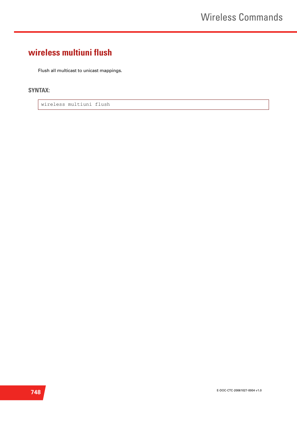 Wireless multiuni flush, Wireless commands | Technicolor - Thomson ST585 V6 User Manual | Page 772 / 834