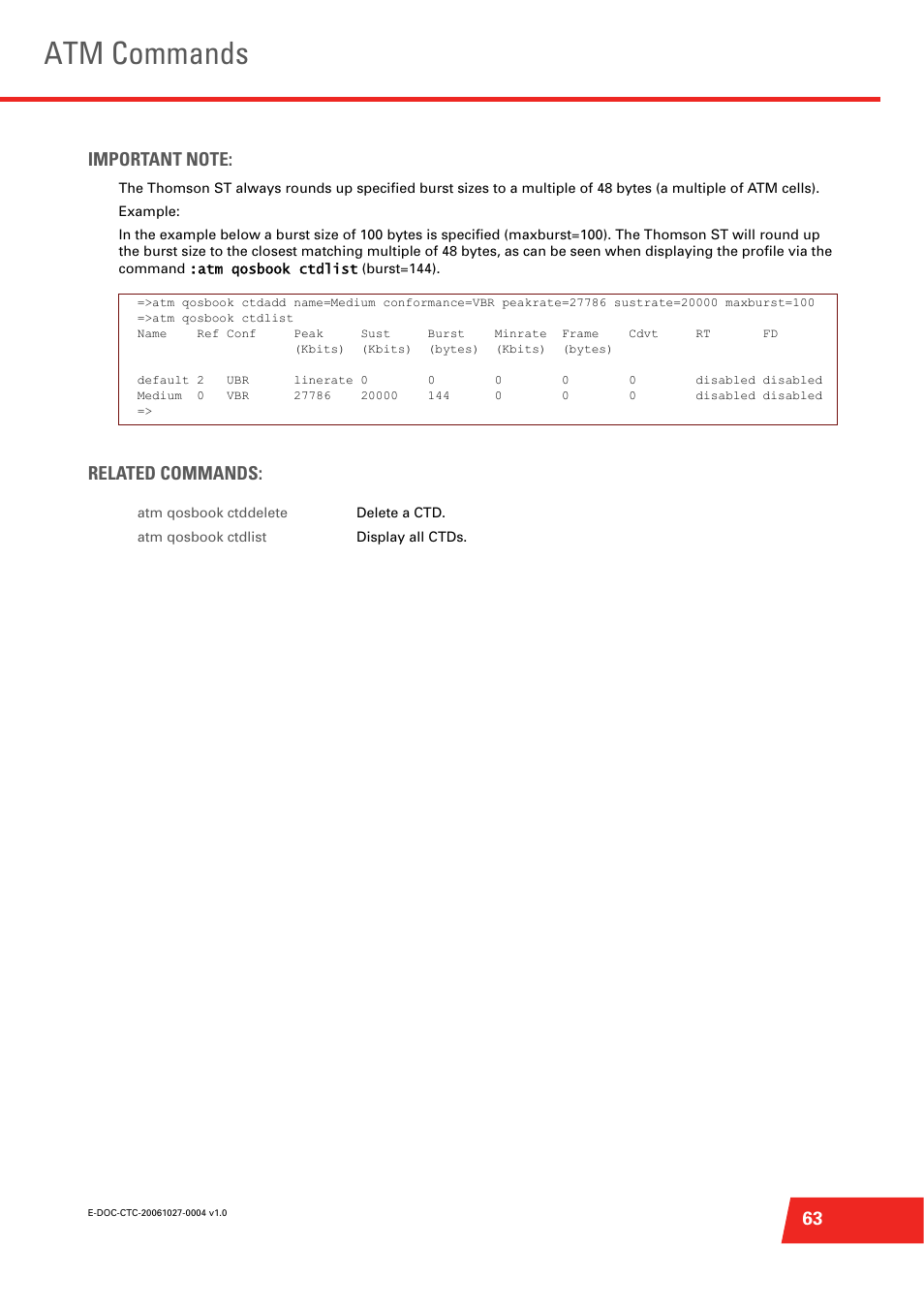 Atm commands, Related commands | Technicolor - Thomson ST585 V6 User Manual | Page 87 / 834