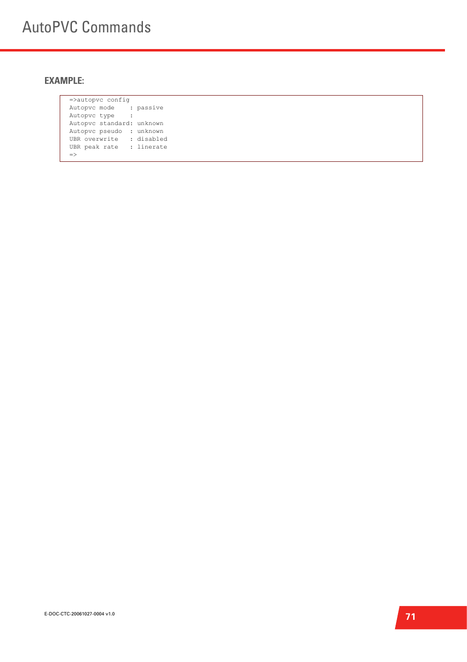 Autopvc commands, 71 example | Technicolor - Thomson ST585 V6 User Manual | Page 95 / 834