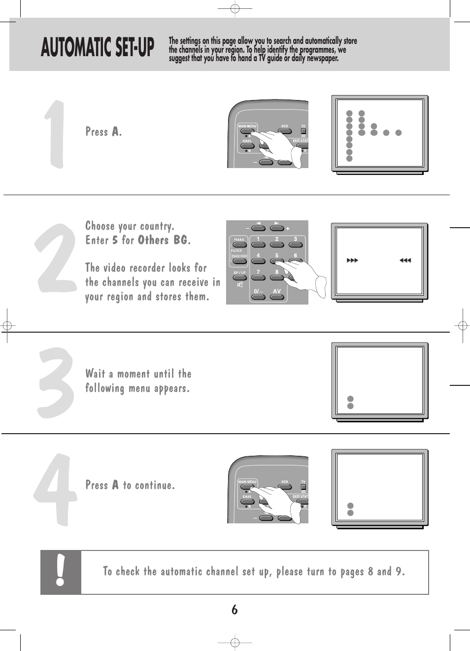 Automatic set-up | Technicolor - Thomson VP4850F User Manual | Page 7 / 14