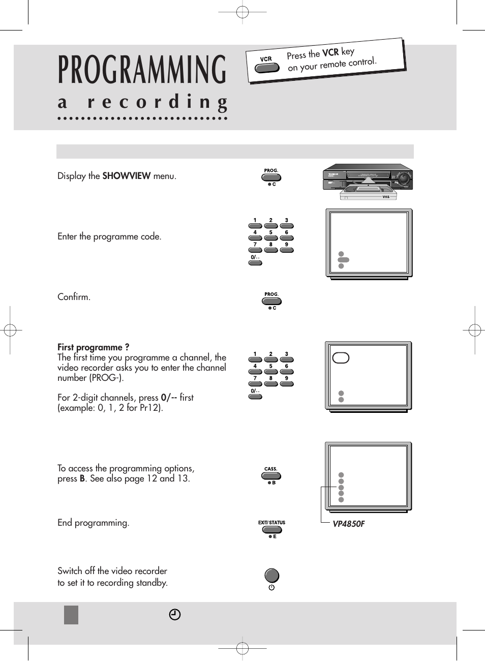 Programming | Technicolor - Thomson VP2850F User Manual | Page 9 / 19