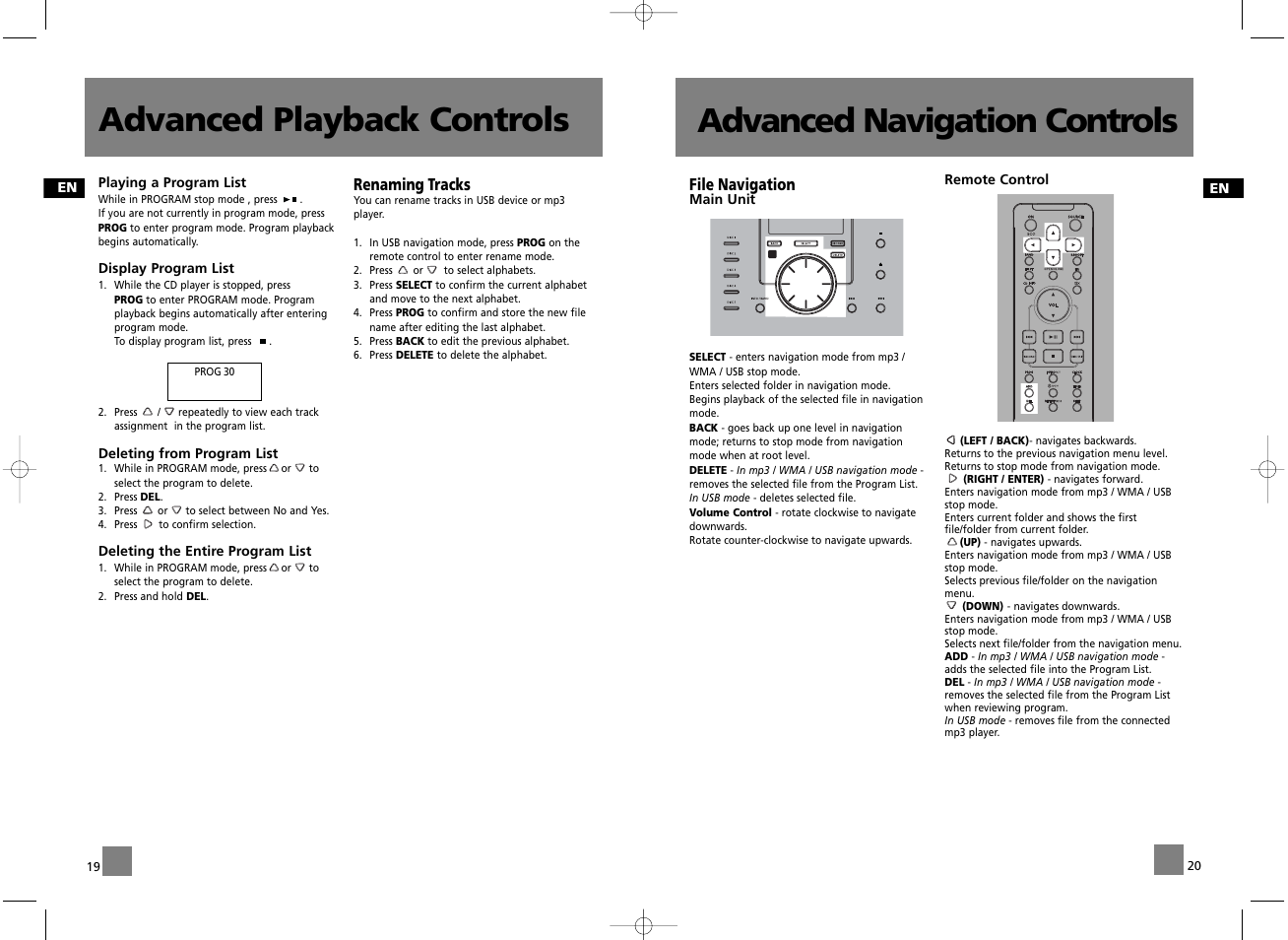 Advanced playback controls, Advanced navigation controls | Technicolor - Thomson CS606 User Manual | Page 13 / 15