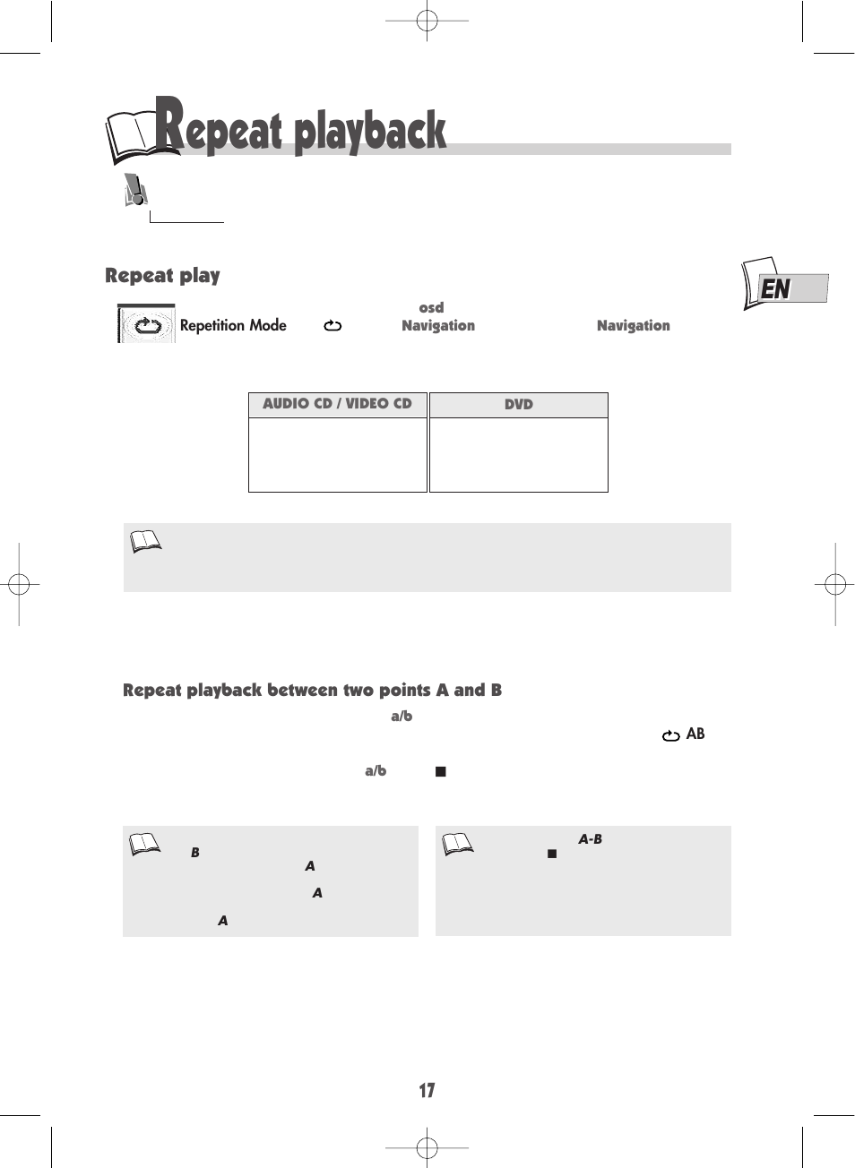 Epeat playback, Repeat play | Technicolor - Thomson DTH600 User Manual | Page 19 / 27