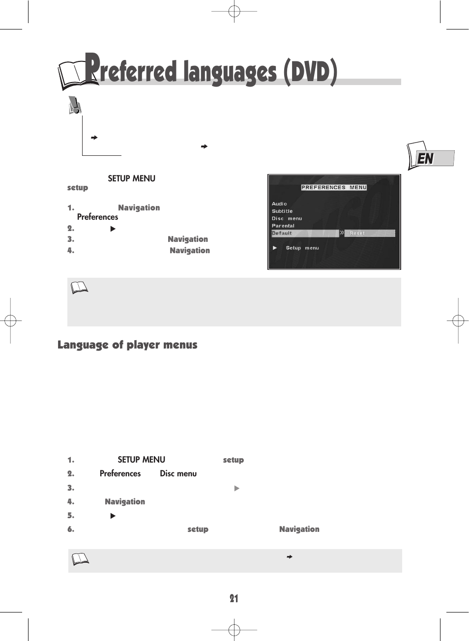 Referred languages (dvd), Language of player menus | Technicolor - Thomson DTH600 User Manual | Page 23 / 27