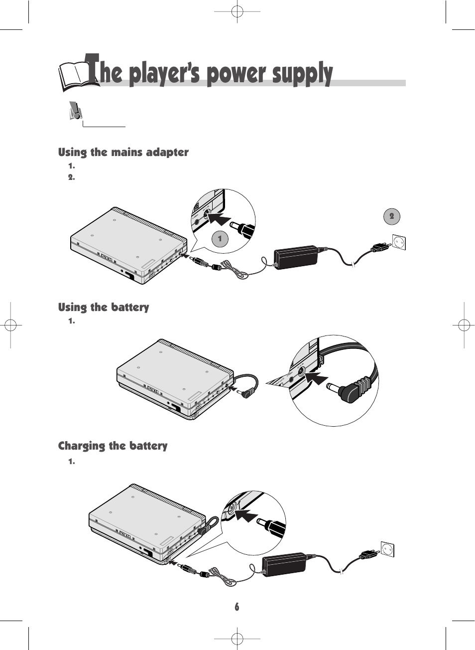 He player’s power supply | Technicolor - Thomson DTH600 User Manual | Page 8 / 27