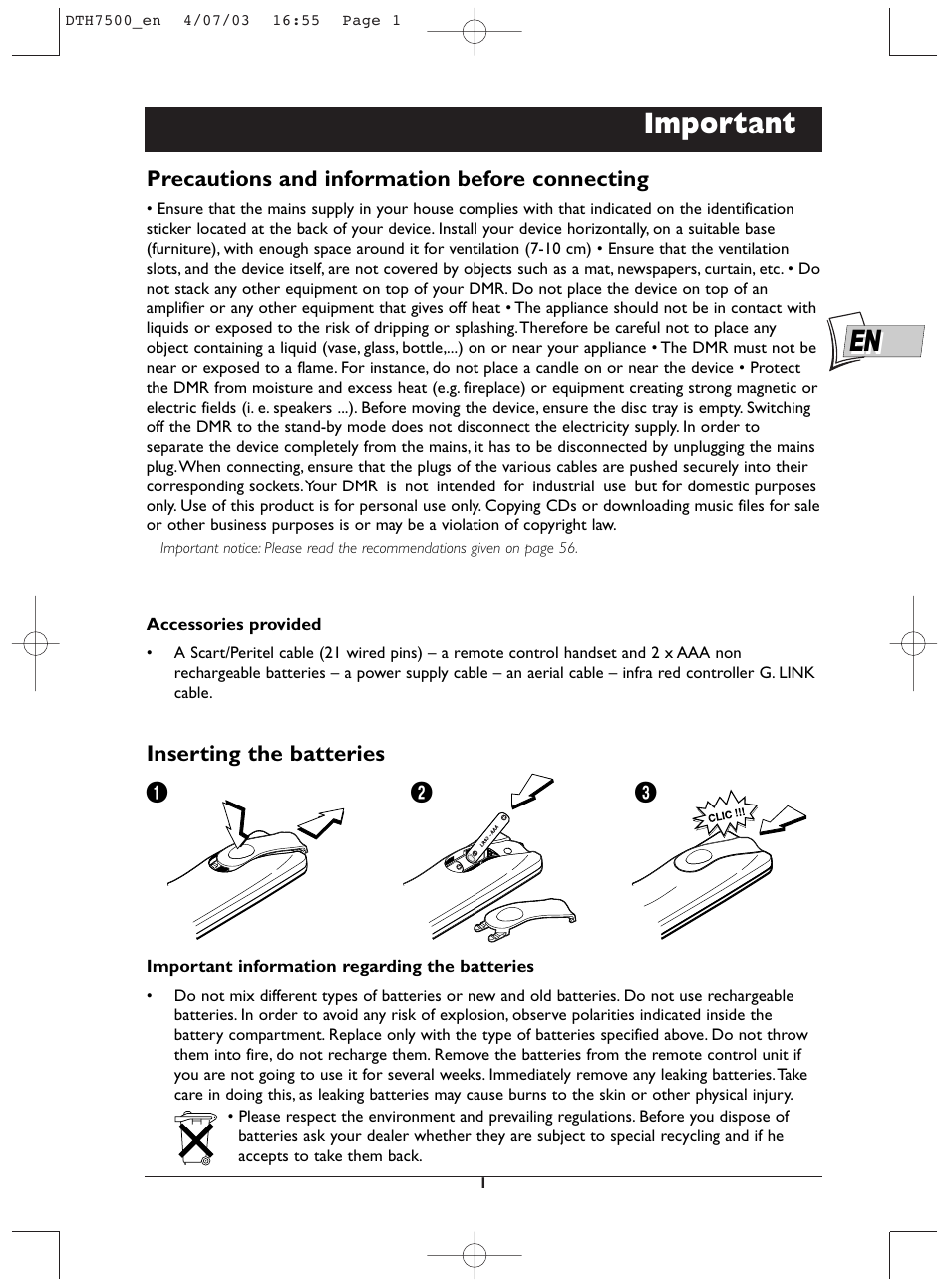 Technicolor - Thomson DTH7500 User Manual | 57 pages