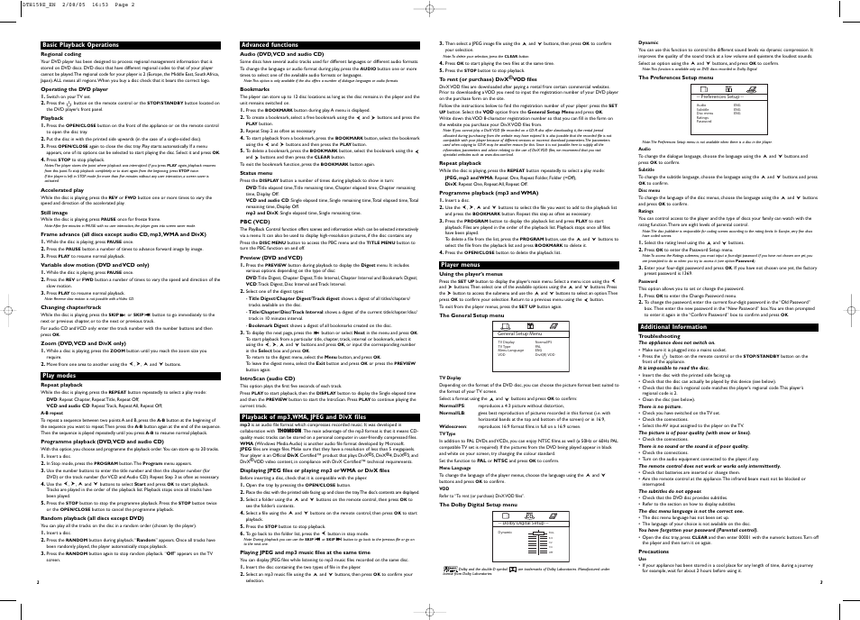 Technicolor - Thomson DTH159E User Manual | Page 2 / 2