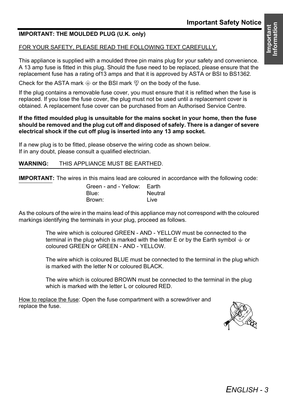 Nglish - 3, Important safety notice, Important information | Technicolor - Thomson PT-AE2000E User Manual | Page 3 / 58