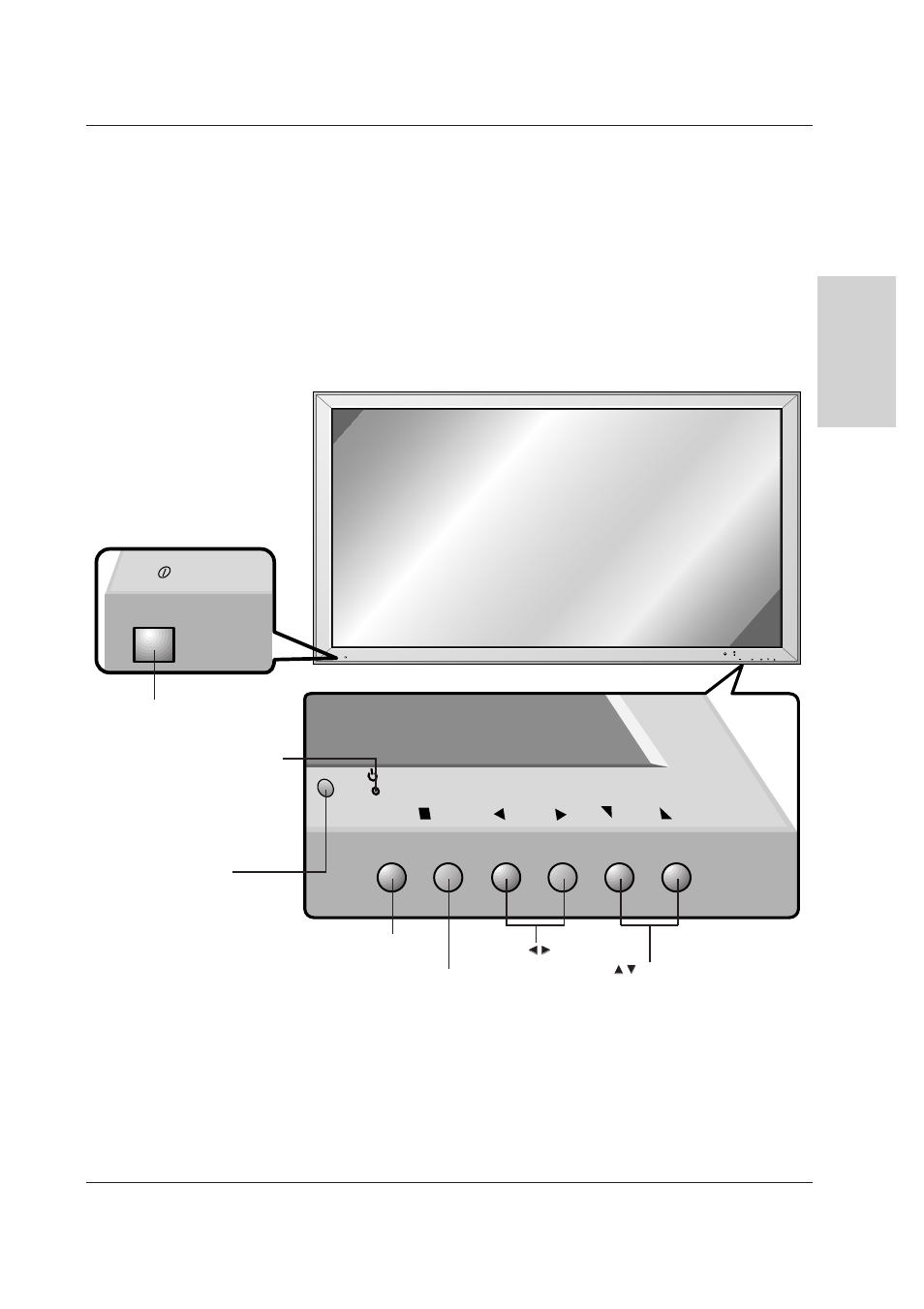 Controls of the monitor, Vol. menu input select | Technicolor - Thomson 42 WM 03 L User Manual | Page 5 / 33