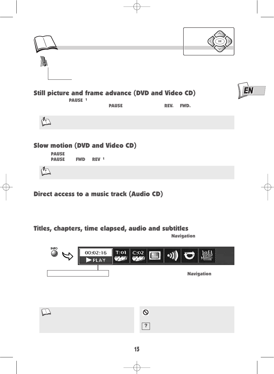 Slow motion (dvd and video cd) | Technicolor - Thomson DTH190 User Manual | Page 15 / 24