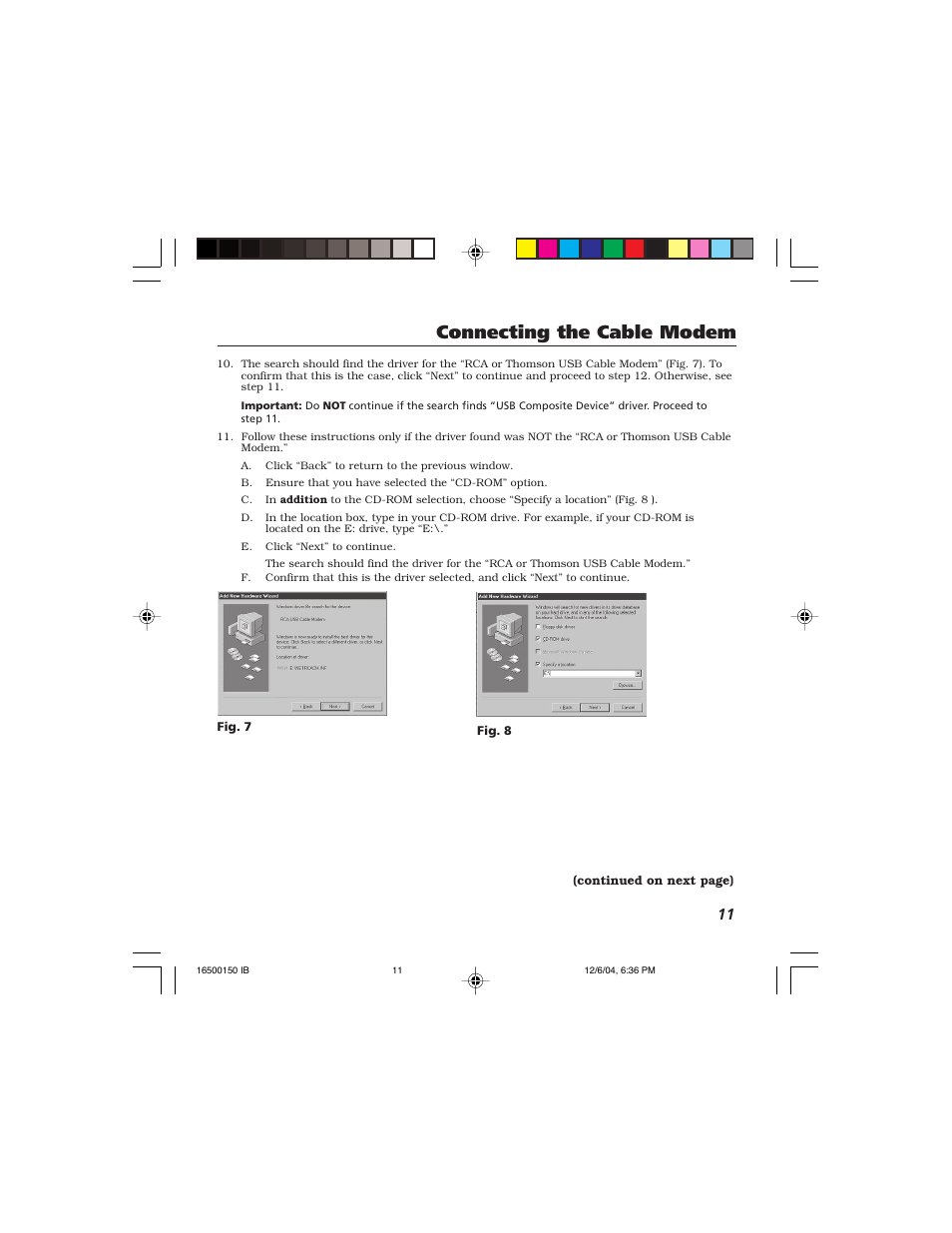 Connecting the cable modem | Technicolor - Thomson Thomson CABLE MODEM User Manual | Page 13 / 35