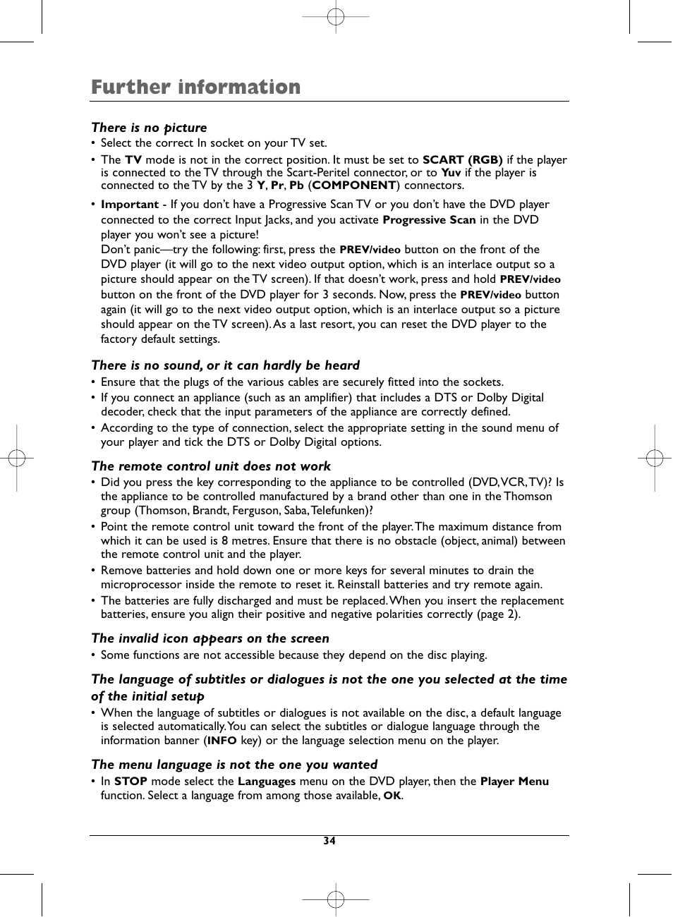 Further information | Technicolor - Thomson DTH720 User Manual | Page 34 / 38