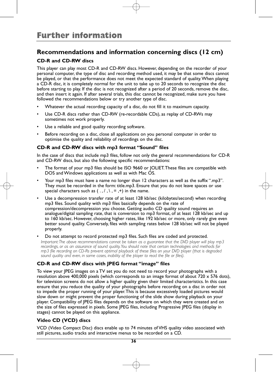 Further information | Technicolor - Thomson DTH720 User Manual | Page 36 / 38