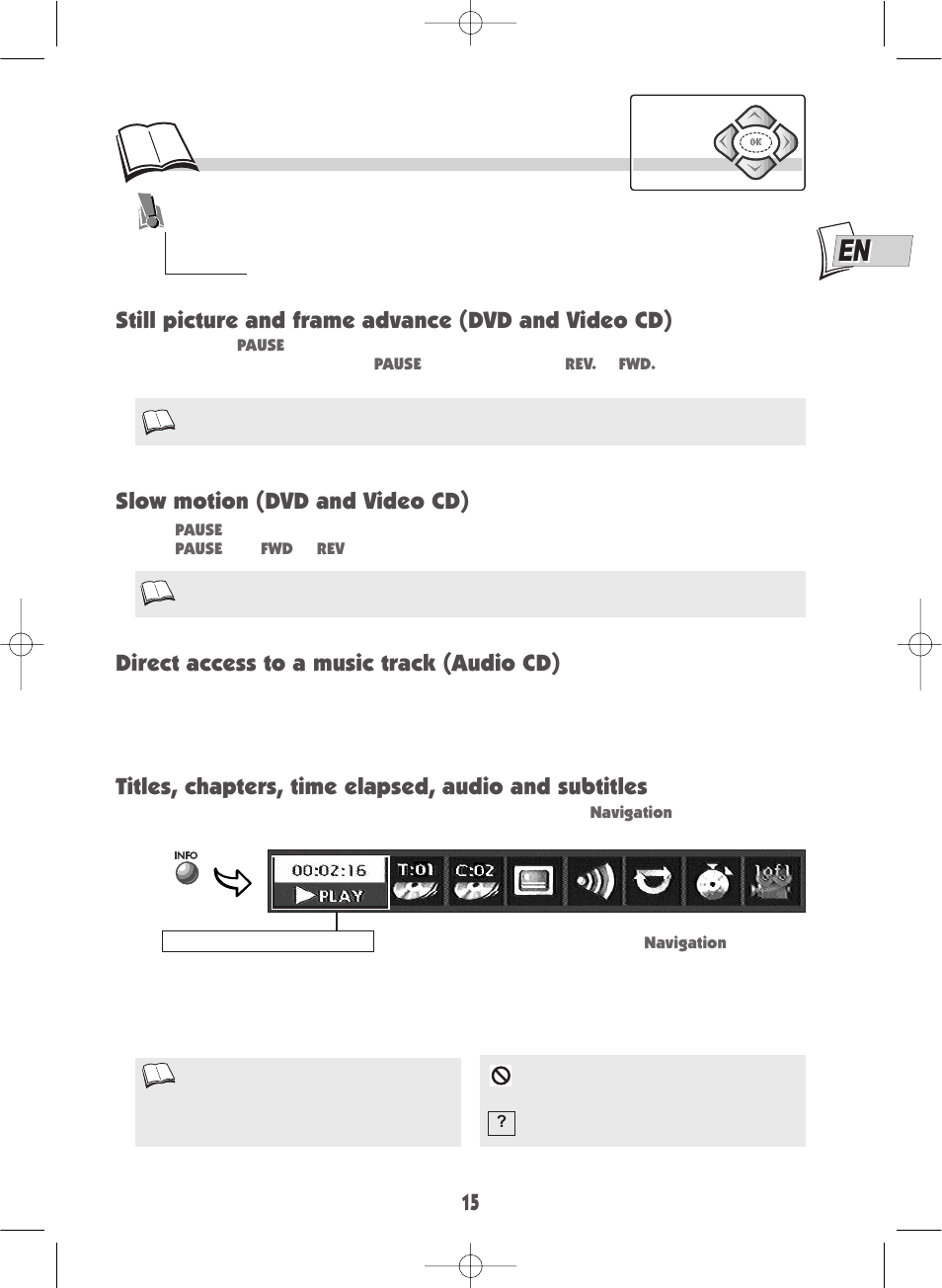 Slow motion (dvd and video cd) | Technicolor - Thomson DTH210U User Manual | Page 15 / 24