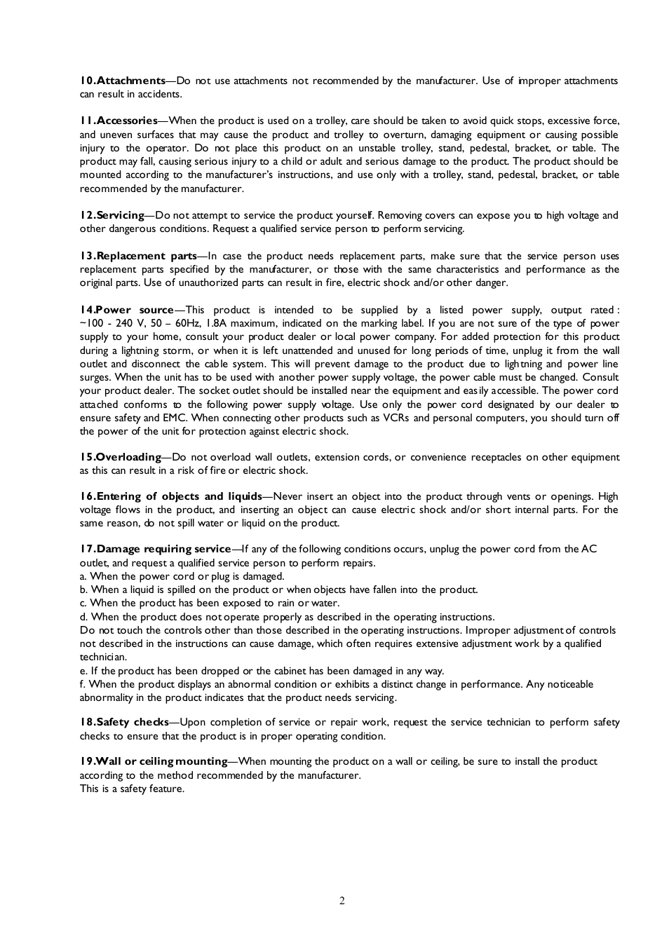 Technicolor - Thomson 27LCDB03B User Manual | Page 2 / 25