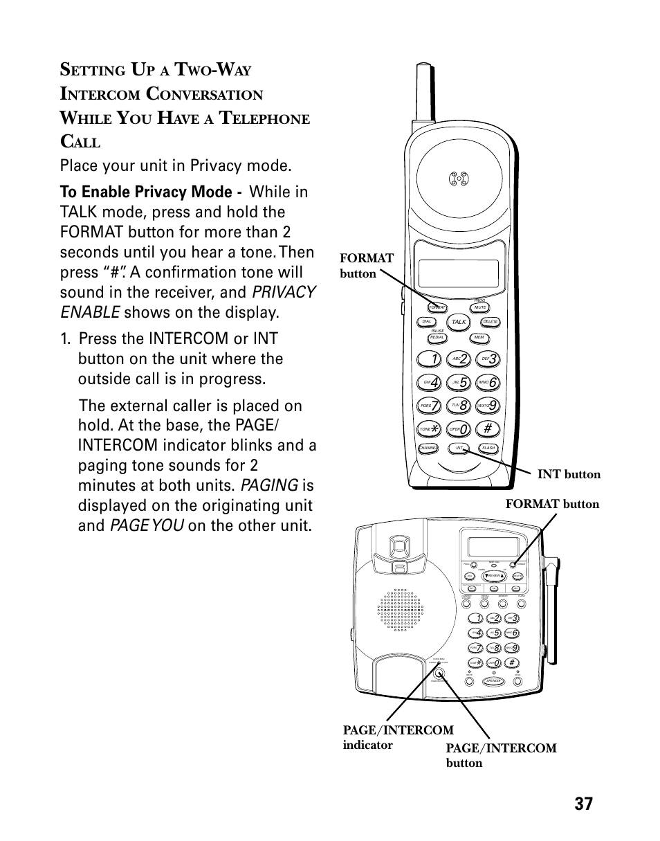 Etting, Ntercom, Onversation | Hile, Elephone | Technicolor - Thomson 26955 User Manual | Page 37 / 72