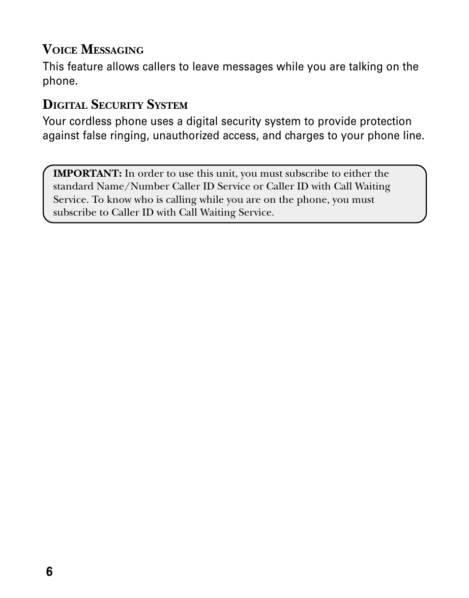 Voice messaging, Digital security system, Oice | Essaging, Igital, Ecurity, Ystem | Technicolor - Thomson 26955 User Manual | Page 6 / 72