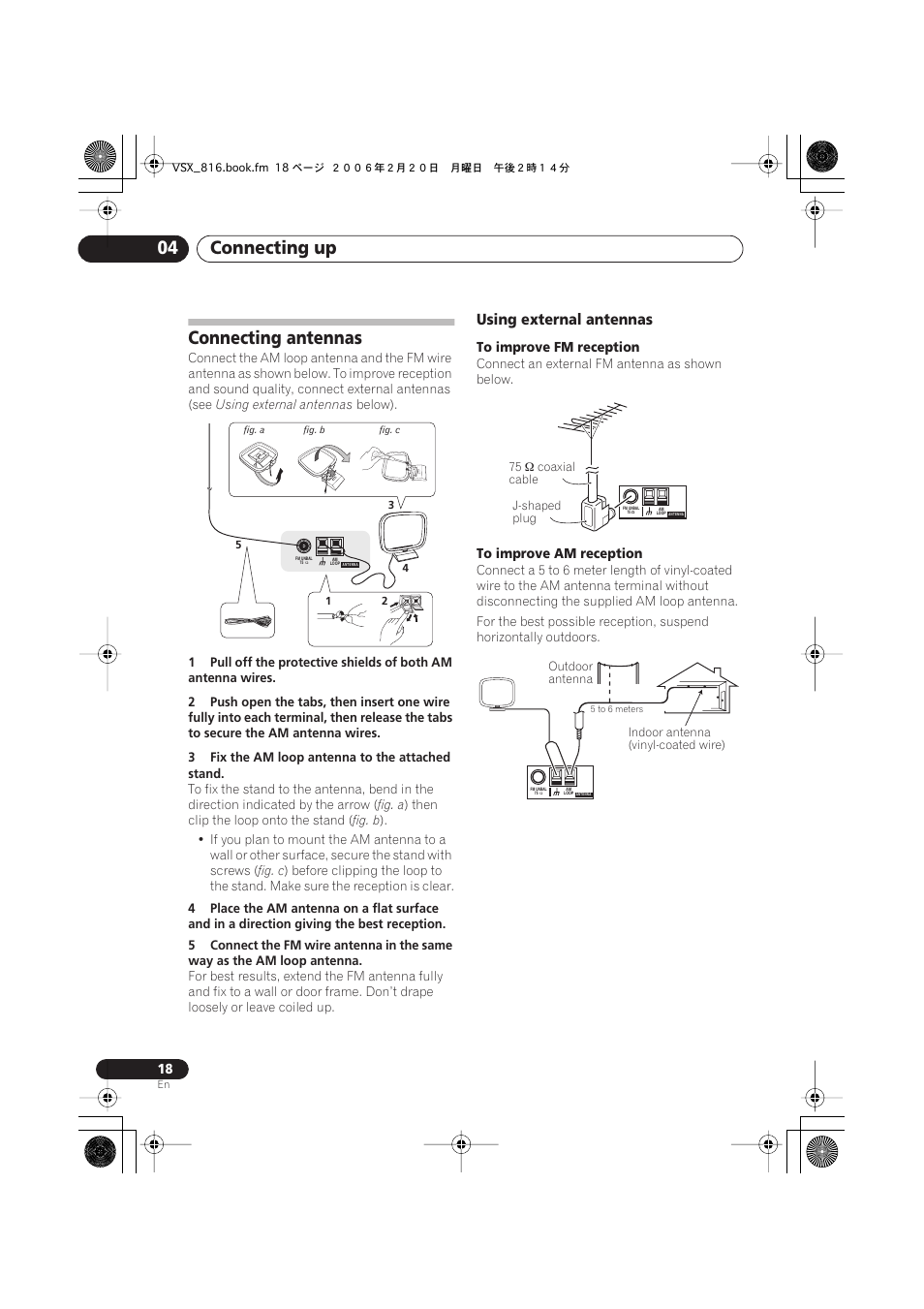 Connecting antennas, Using external antennas, Connecting up 04 | Technicolor - Thomson XRB3059-A User Manual | Page 18 / 66