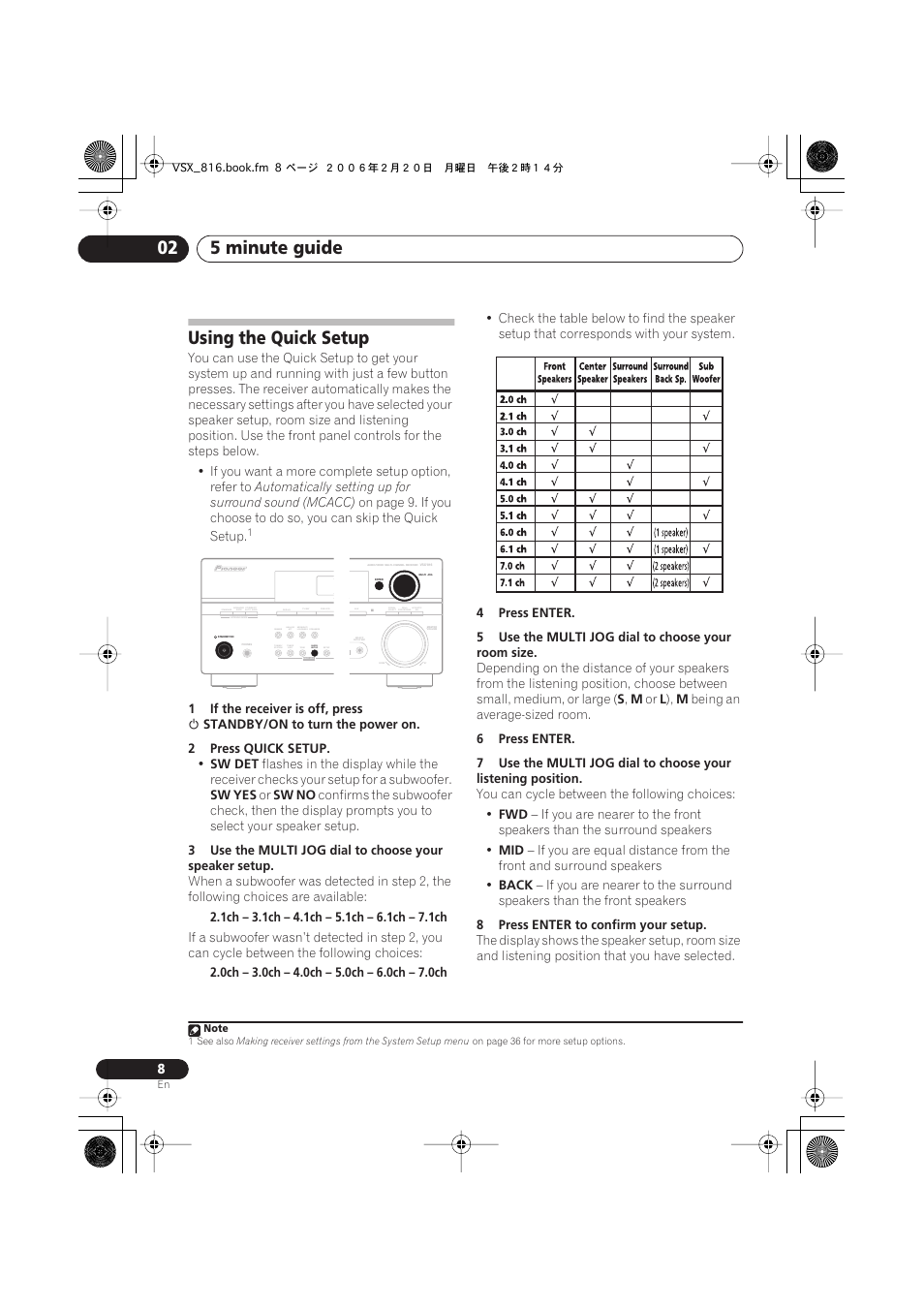 5 minute guide 02, Using the quick setup | Technicolor - Thomson XRB3059-A User Manual | Page 8 / 66