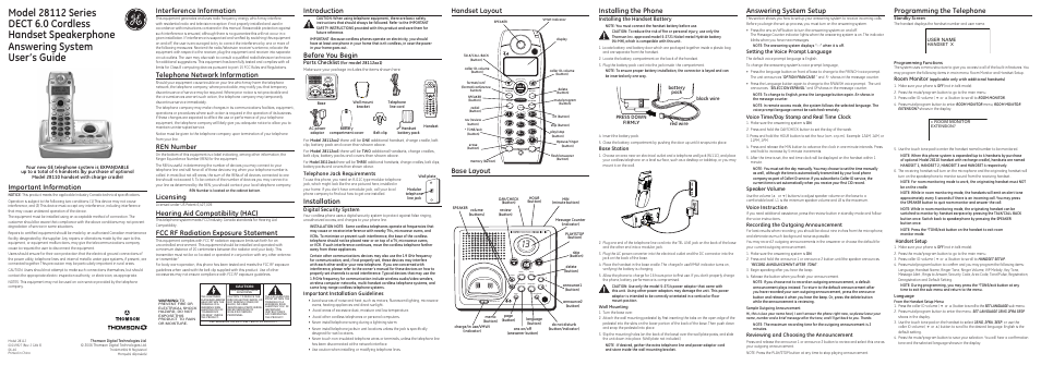 Technicolor - Thomson 28112 Series User Manual | 4 pages