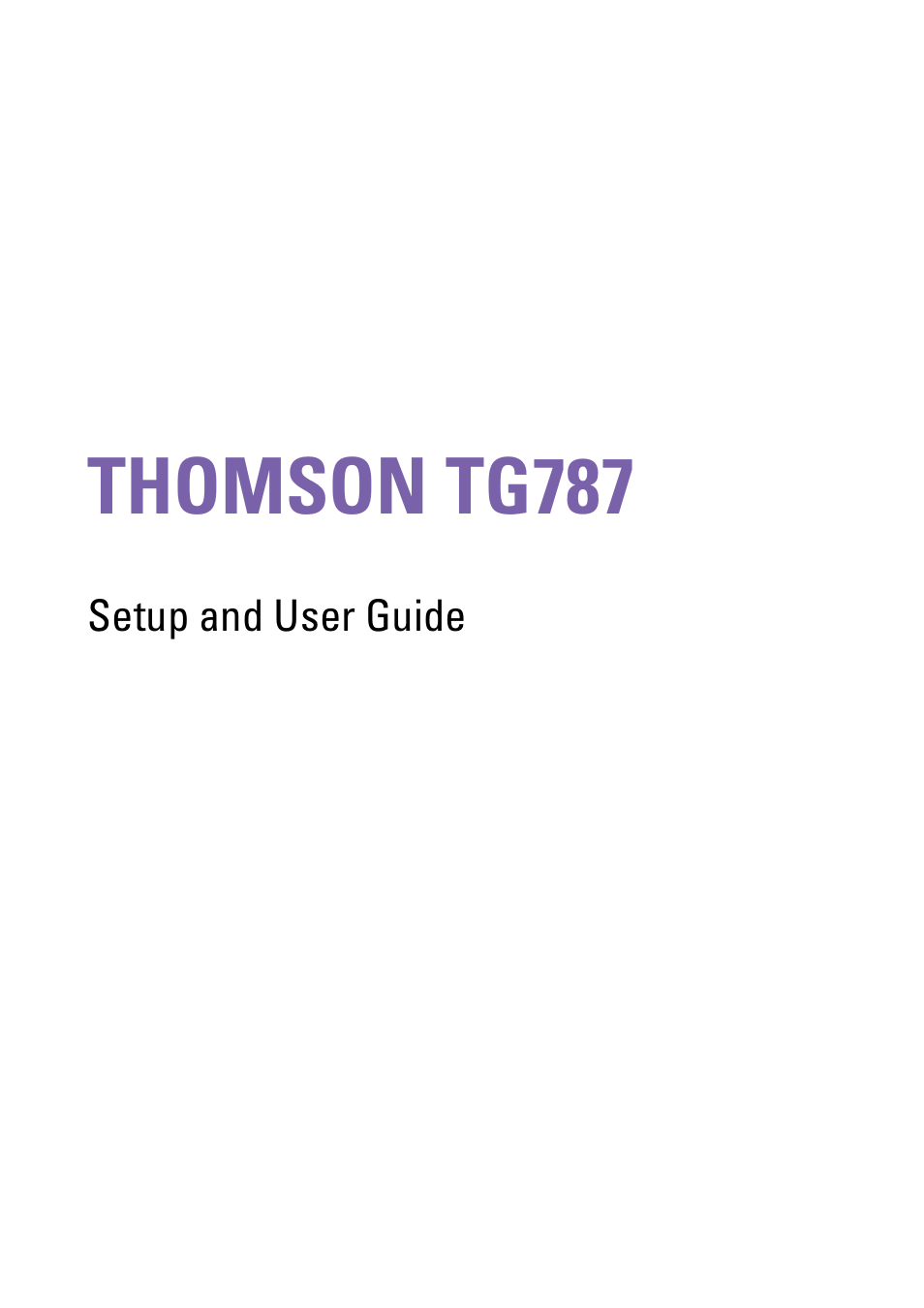 Thomson tg787 | Technicolor - Thomson TG787 User Manual | Page 3 / 88