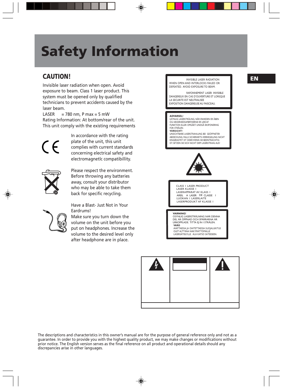 Safety information, Caution, Warning | Technicolor - Thomson TM9235 EN User Manual | Page 2 / 15