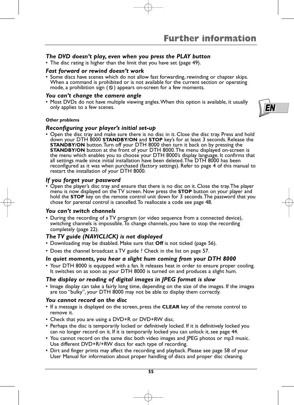 Further information | Technicolor - Thomson DTH8000 User Manual | Page 55 / 59
