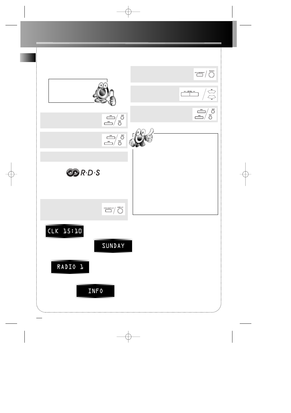 Tuner, Tuning to an rds station, Displaying rds information | Searching station by program type | Technicolor - Thomson AM1550 User Manual | Page 14 / 17