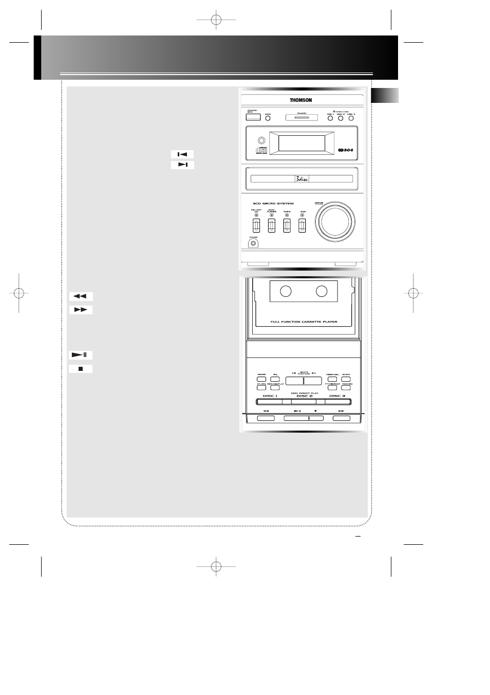 General controls, Main unit, Cassette player | Technicolor - Thomson AM1550 User Manual | Page 7 / 17