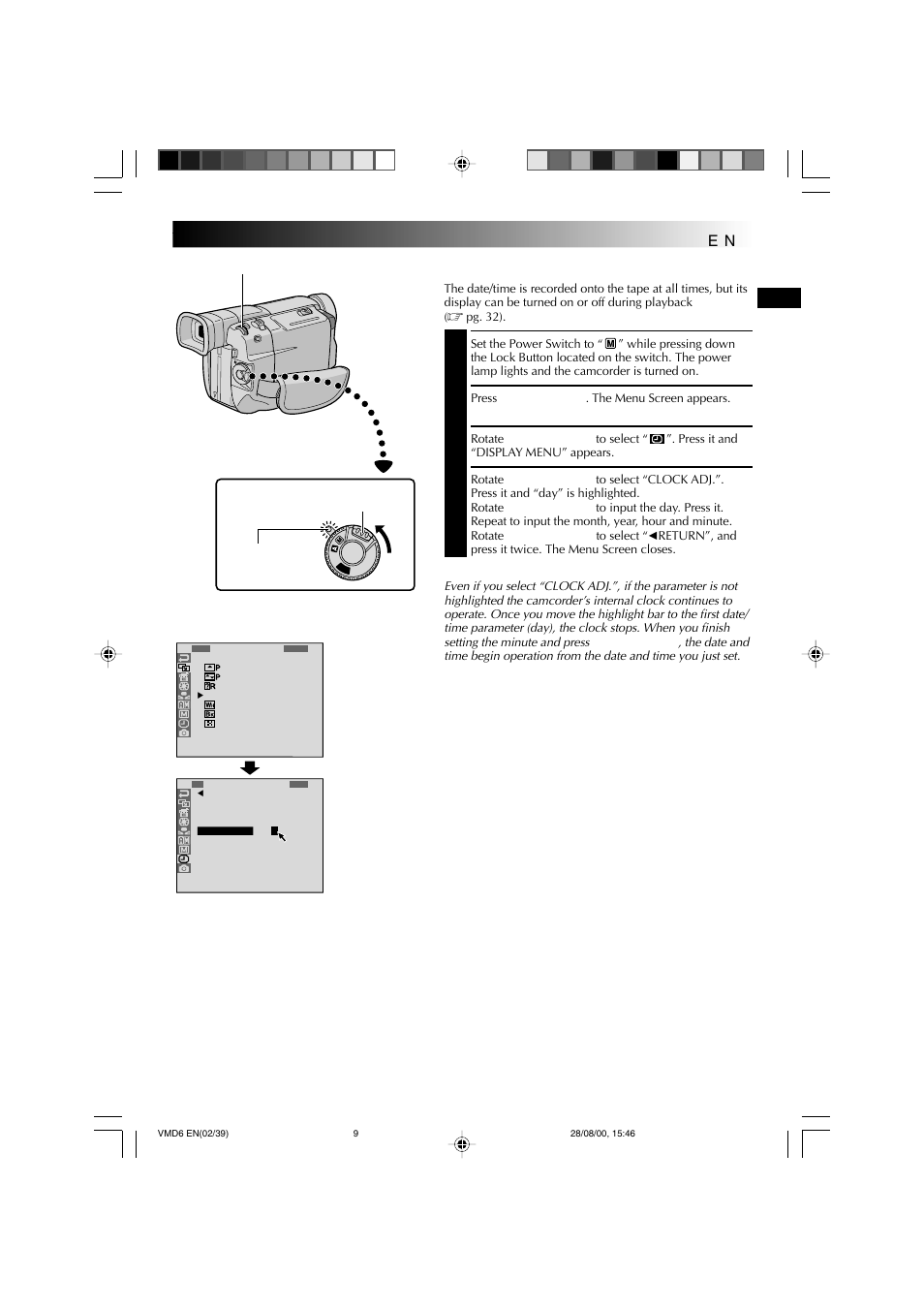 Date/time settings | Technicolor - Thomson VMD 6 User Manual | Page 10 / 82