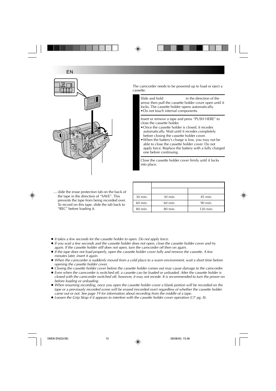 Getting started, Loading/unloading a cassette, Cont.) | Technicolor - Thomson VMD 6 User Manual | Page 11 / 82
