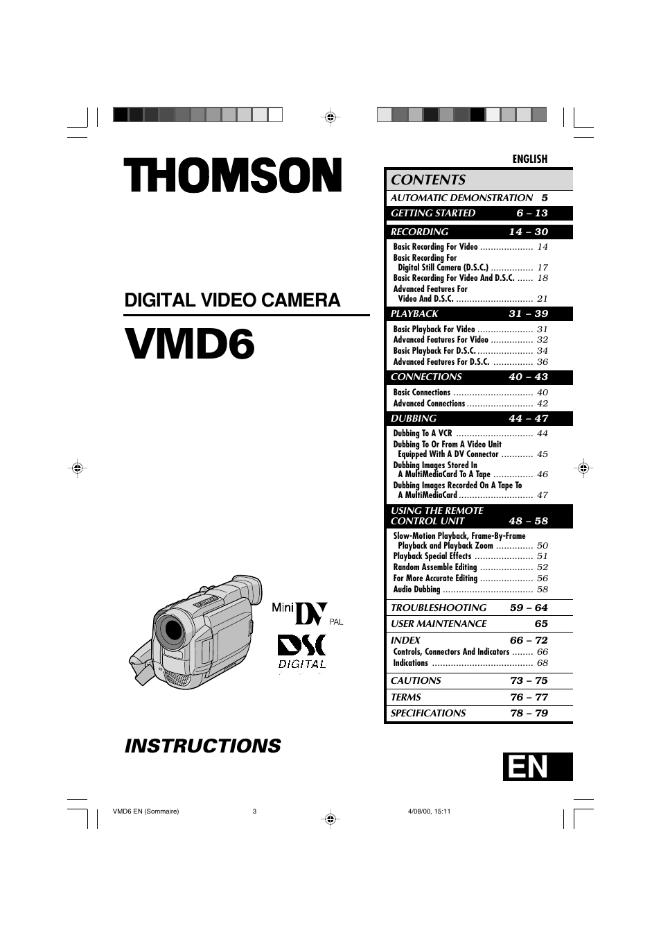 Technicolor - Thomson VMD 6 User Manual | Page 2 / 82