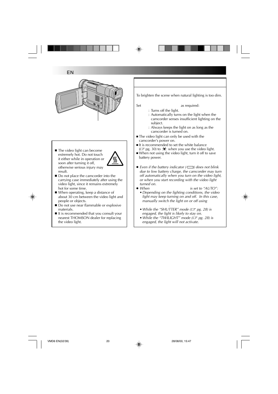 Recording, Basic recording for video and d.s.c. (cont.) | Technicolor - Thomson VMD 6 User Manual | Page 21 / 82