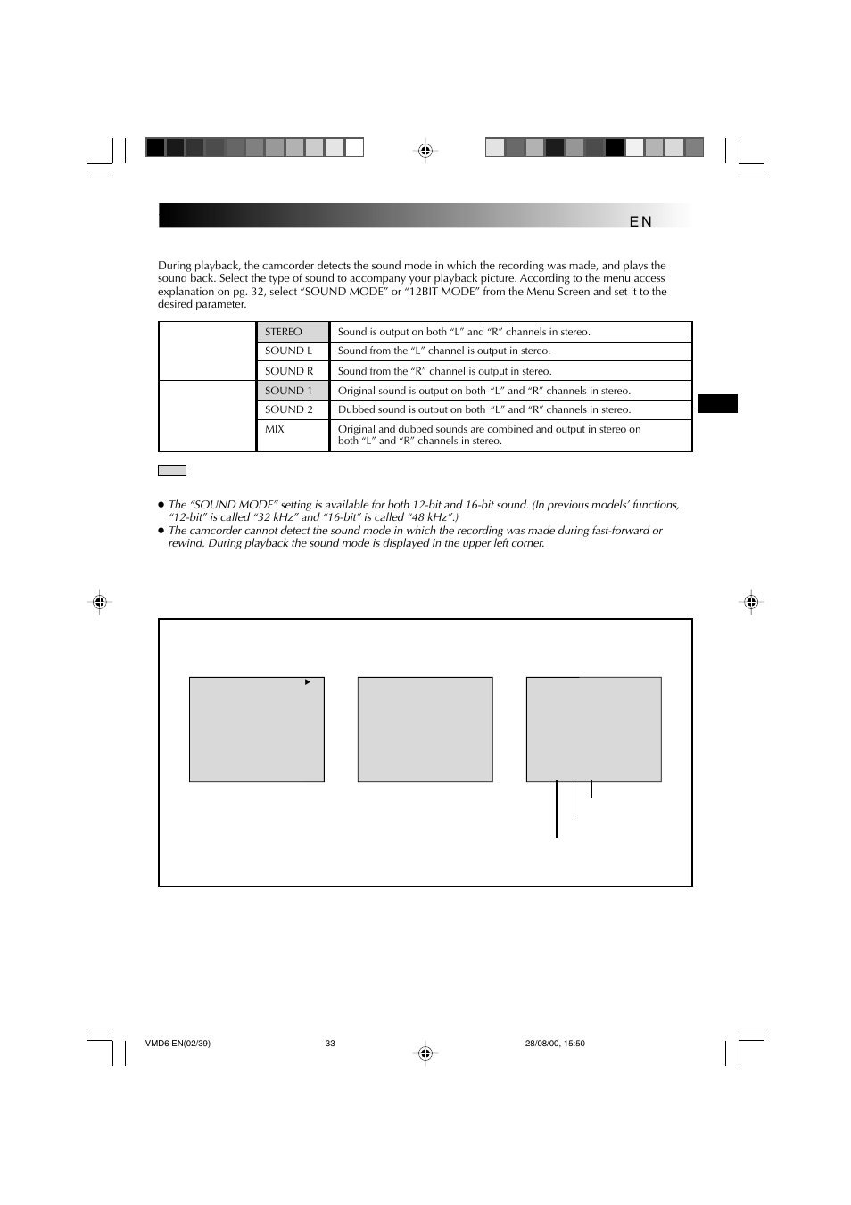 Playback sound, Display | Technicolor - Thomson VMD 6 User Manual | Page 34 / 82