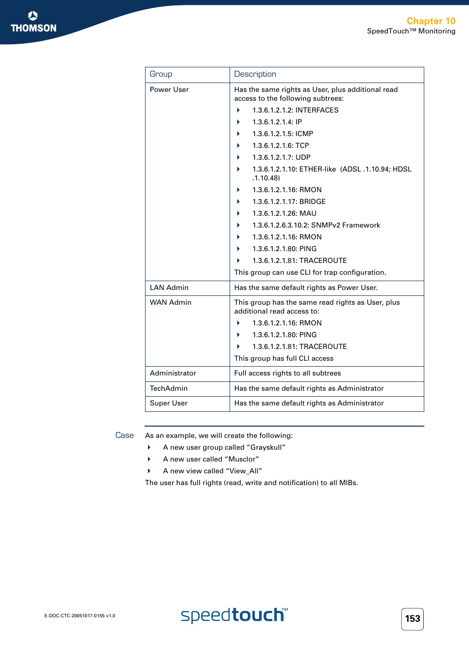 Case, Chapter 10 | Technicolor - Thomson Wireless Business DSL Routers SpeedTouchTM620 User Manual | Page 163 / 216